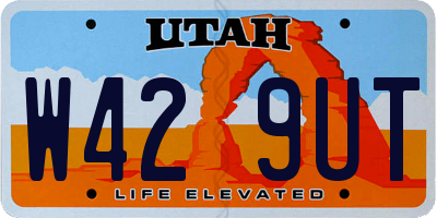 UT license plate W429UT
