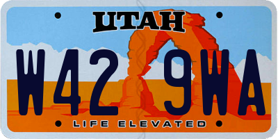 UT license plate W429WA