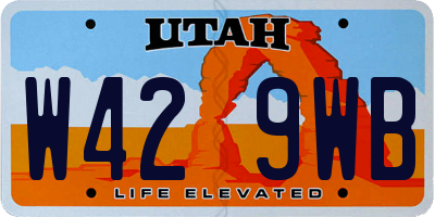 UT license plate W429WB