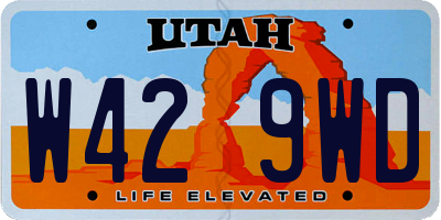 UT license plate W429WD