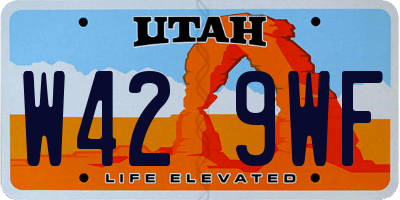 UT license plate W429WF