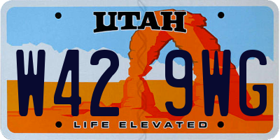 UT license plate W429WG