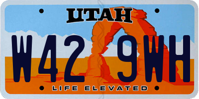 UT license plate W429WH
