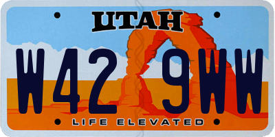 UT license plate W429WW