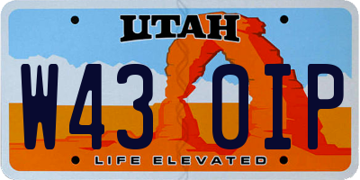 UT license plate W430IP