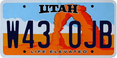 UT license plate W430JB