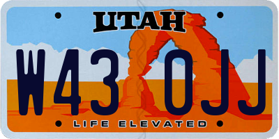 UT license plate W430JJ