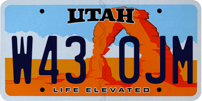 UT license plate W430JM