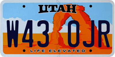 UT license plate W430JR
