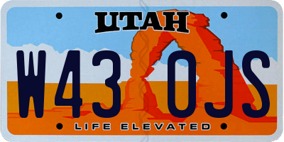 UT license plate W430JS