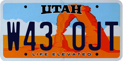 UT license plate W430JT
