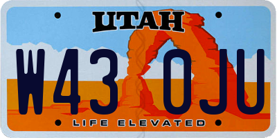 UT license plate W430JU