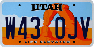 UT license plate W430JV