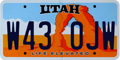 UT license plate W430JW