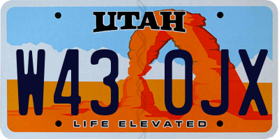 UT license plate W430JX