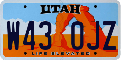 UT license plate W430JZ