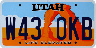 UT license plate W430KB