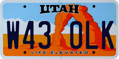 UT license plate W430LK