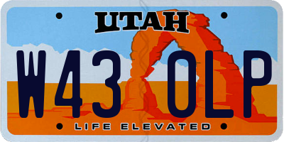 UT license plate W430LP