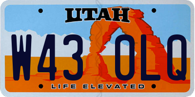 UT license plate W430LQ