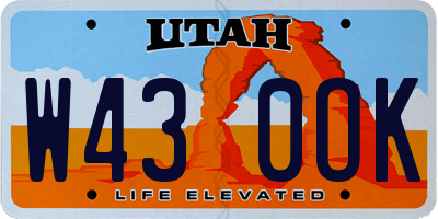 UT license plate W430OK