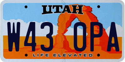 UT license plate W430PA