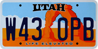 UT license plate W430PB