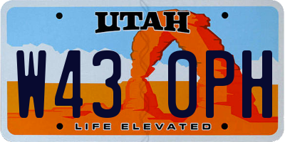 UT license plate W430PH