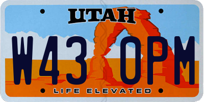 UT license plate W430PM