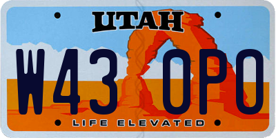 UT license plate W430PO