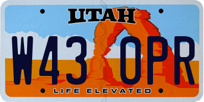 UT license plate W430PR