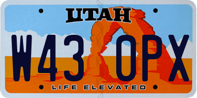 UT license plate W430PX