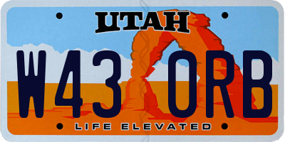 UT license plate W430RB
