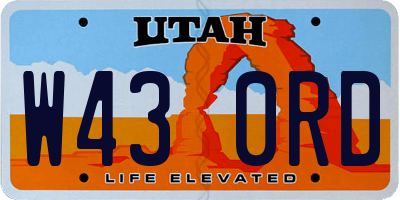 UT license plate W430RD