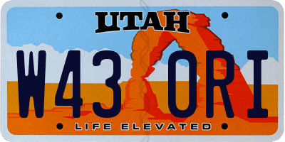UT license plate W430RI