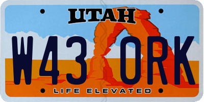 UT license plate W430RK