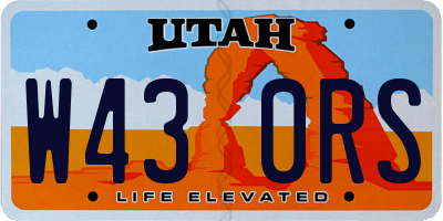UT license plate W430RS