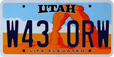 UT license plate W430RW