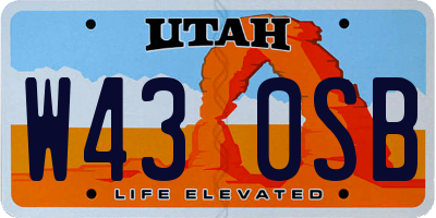 UT license plate W430SB
