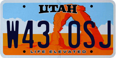UT license plate W430SJ