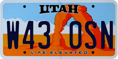 UT license plate W430SN
