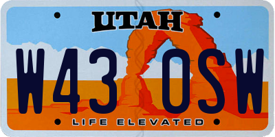 UT license plate W430SW