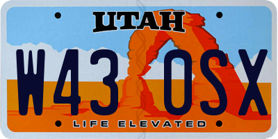 UT license plate W430SX