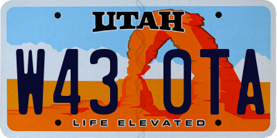 UT license plate W430TA