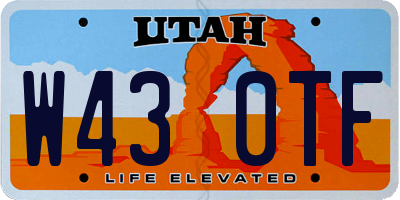UT license plate W430TF