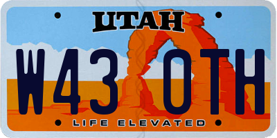 UT license plate W430TH