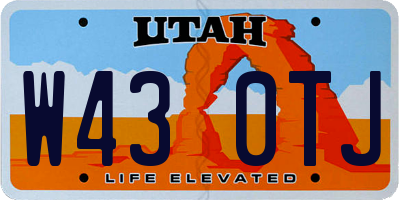 UT license plate W430TJ