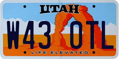 UT license plate W430TL