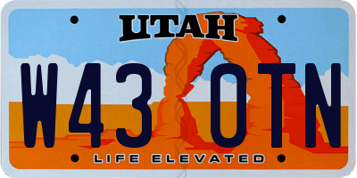 UT license plate W430TN