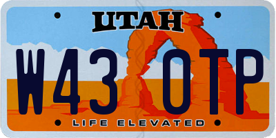 UT license plate W430TP